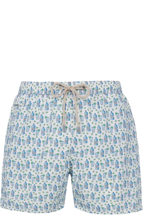 Homeware MC2 Saint Barth Man Lightweight Fabric Swim-shorts Lighting Micro Fantasy With Gin Tonic Print