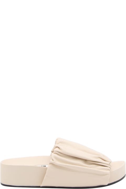 ウィメンズ Jil Sanderのフラットシューズ Jil Sander Light Pink Leather Sandals