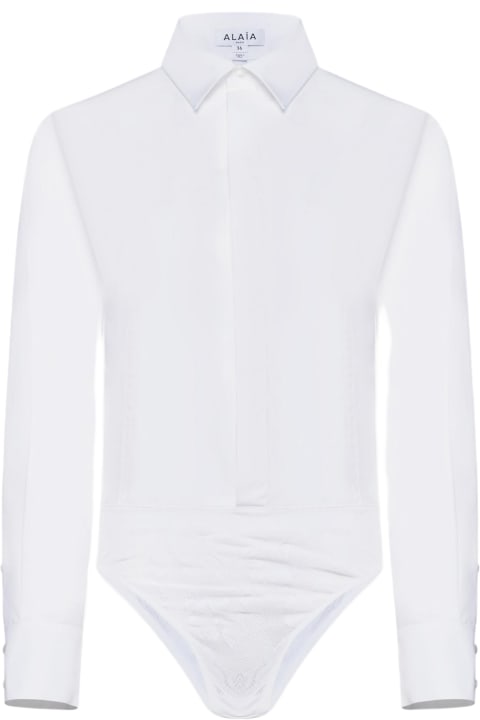 ウィメンズ Alaiaのランジェリー＆パジャマ Alaia Cotton Shirt Bodysuit
