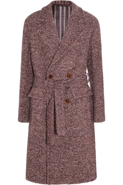 Etro Coats & Jackets for Men Etro Pink Wool Coat