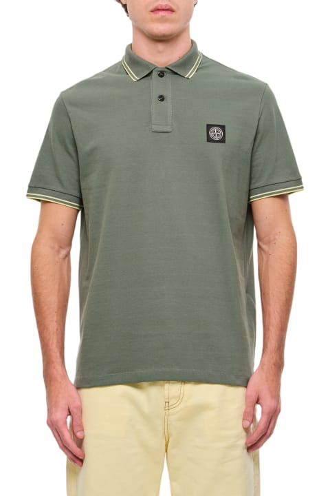 メンズ トップス Stone Island Men's Cotton Polo Shirt With Logo
