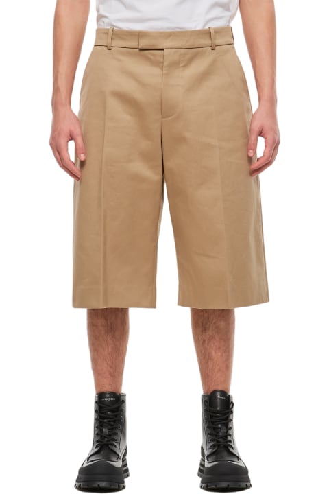 Alexander McQueen Pants for Men Alexander McQueen Cotton Twill Baggy Bermuda Shorts