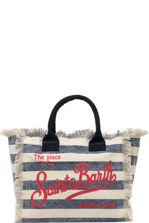 ハンドバッグ MC2 SAINT BARTH Vanity cotton handbag MC2 Saint Barth Denim Cotton Canvas Vanity Tote Bag With