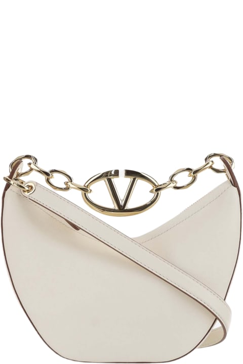 Valentino Garavani Bags for Women Valentino Garavani Mini Hobo Vlogo Moon Bag In Nappa Leather With Chain