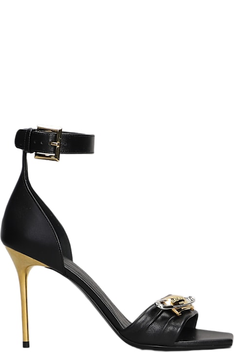 Shoes for Women Balmain Safety Sandals In Black Leather