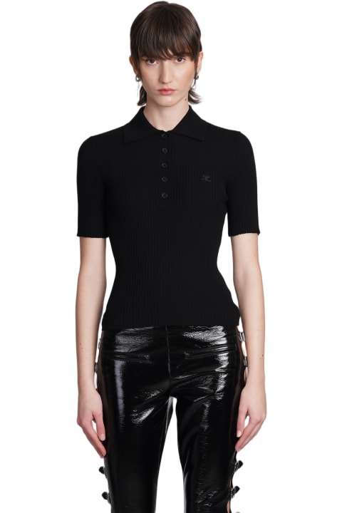 Courrèges Topwear for Women Courrèges Polo In Black Viscose