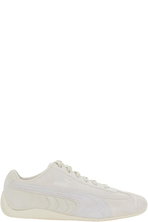Puma for Kids Puma 'speedcat Og' White Low Top Sneakers With Logo Lettering On The Side And Formstrip Detail On The Side In Leather Unisex