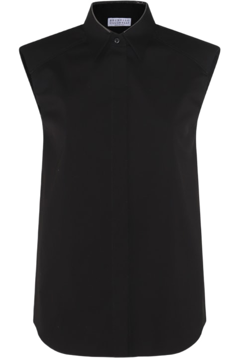 Topwear for Women Brunello Cucinelli Black Cotton Shirt