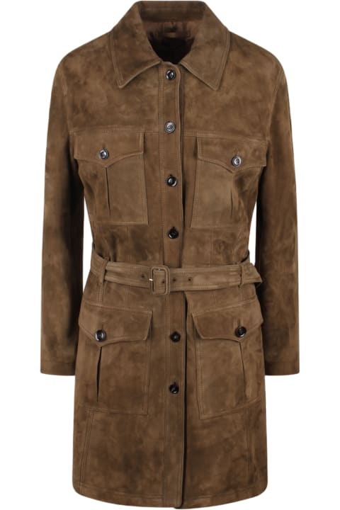 Coats & Jackets for Women Tom Ford Lightweight Soft Suede Safari Coat