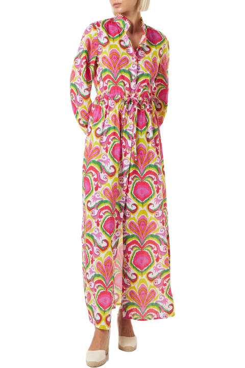 Homeware MC2 Saint Barth Woman Beach Dress With Ikat Print