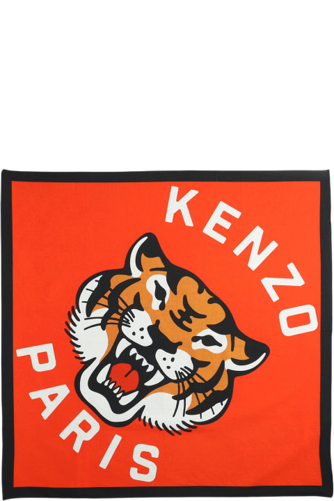 Scarves for Men Kenzo Foulard In Red Cotton