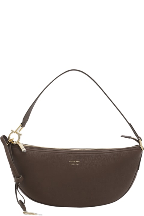【送料&関税込】Ferragamo Dark Brown Leather Hobo Xs Crossbo Ferragamo Dark Brown Leather Hobo Xs Crossbody Bag | italist