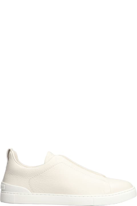 Zegna for Men Zegna Triple Stich Sneakers In White Leather