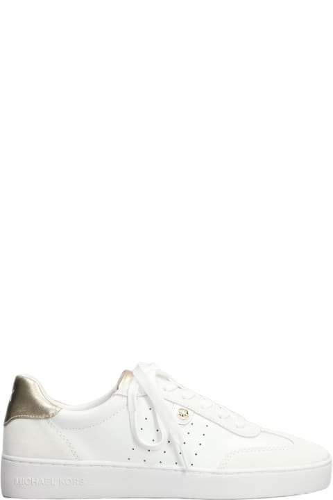 ウィメンズ Michael Korsのスニーカー Michael Kors Scotty Sneakers In White Suede And Leather