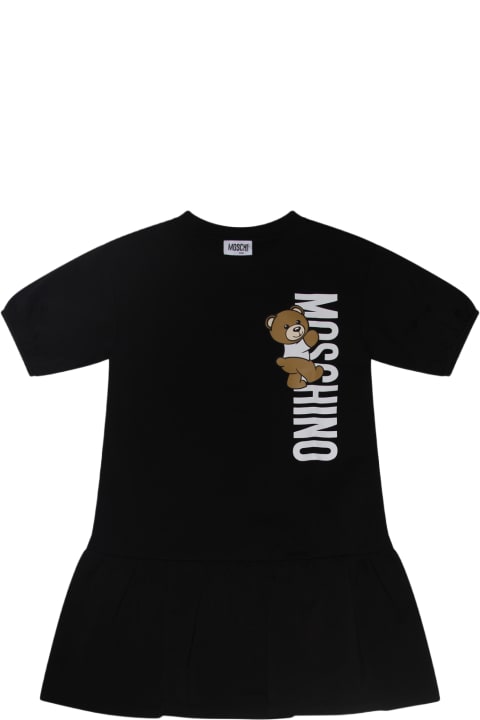 Moschino Dresses for Girls Moschino Black Cotton Teddy Bear Dress