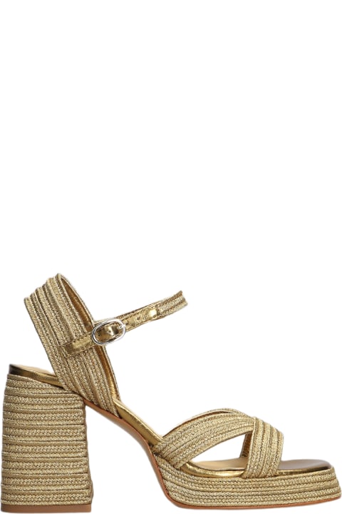 Sandals for Women Castañer Valle-142 Sandals In Gold Leather Castañer