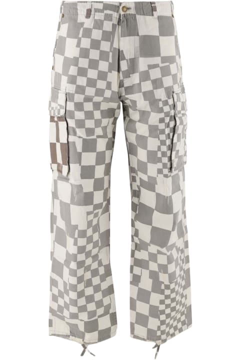ERL for Kids ERL Cotton Cargo Pants With Plaid Pattern