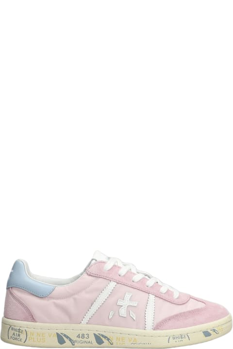 Premiata Sneakers for Women Premiata Bonnie Sneakers In Rose-pink Suede And Fabric