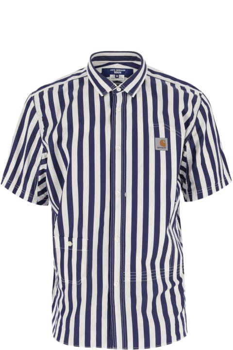 Junya Watanabe Shirts for Men Junya Watanabe Junya Watanabe X Carhartt Striped Pattern Cotton Shirt