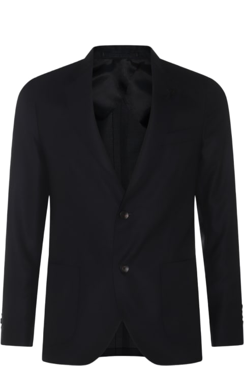 Lardini Coats & Jackets for Men Lardini Navy Blue Wool Blazer