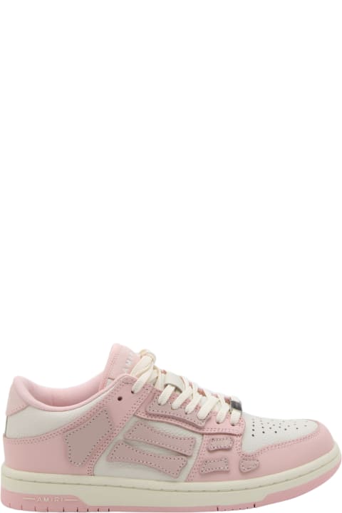 Fashion for Women AMIRI Pink And White Leather Chunky Skel Sneakers