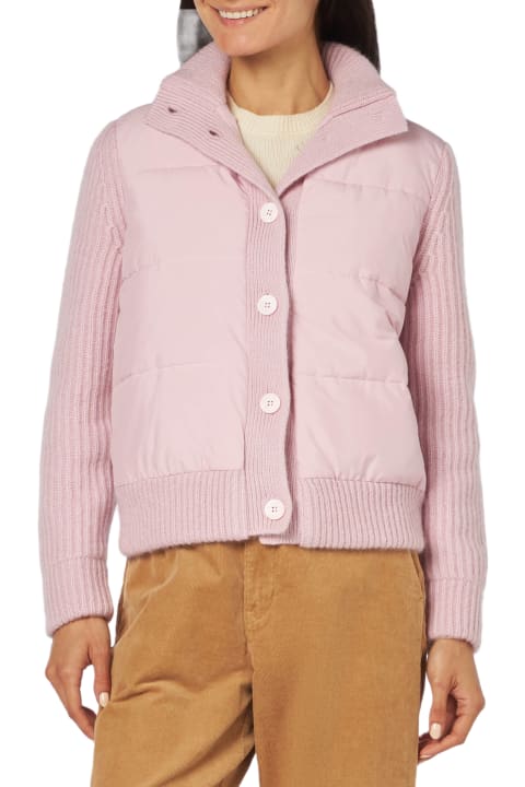 MC2 Saint Barth for Kids MC2 Saint Barth Woman Padded Jacket With Knitted Sleeves