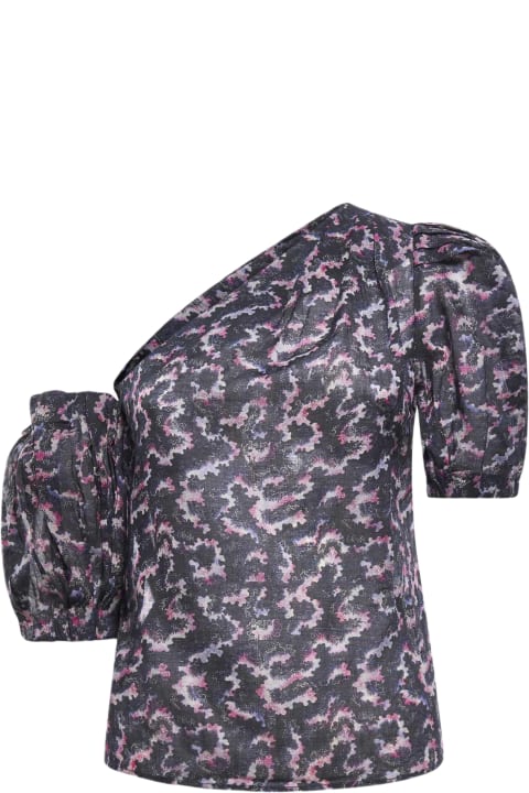 Fashion for Women Marant Étoile Liddy Print Cotton Asymmetric Top