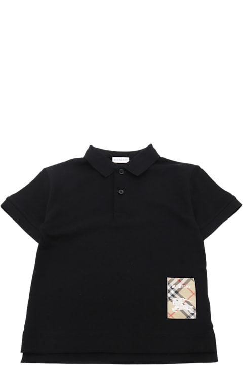 Burberry Shirts for Boys Burberry Black Cotton Polo Shirt