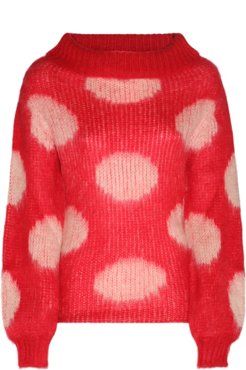 Marni Sweaters for Women Marni Red Mohair Blend Dots Jumper