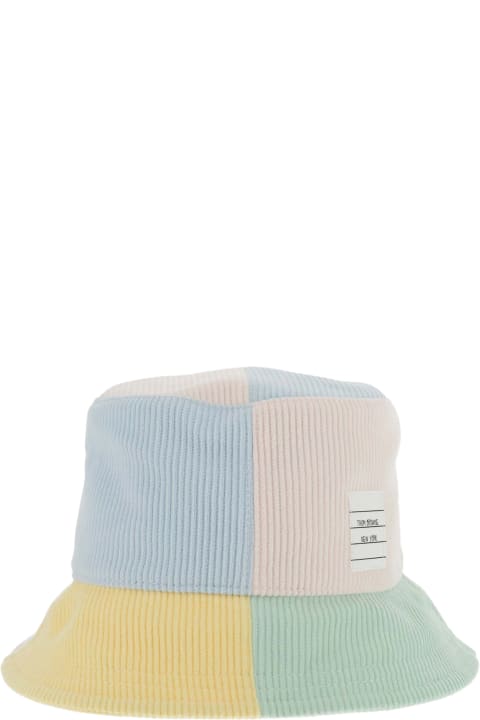 Thom Browne Hats for Men Thom Browne Colorblock Velvet Bucket Hat