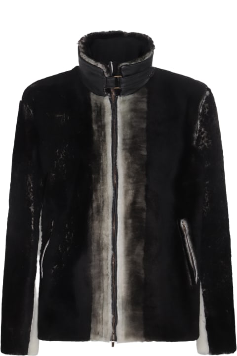 メンズ新着アイテム Salvatore Santoro Black Leather Degrade Jacket