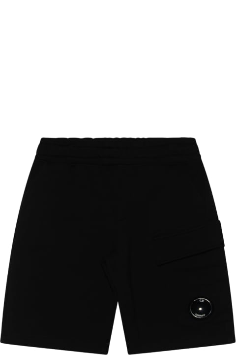 C.P. Company Bottoms for Girls C.P. Company Black Cotton Bermuda Shorts