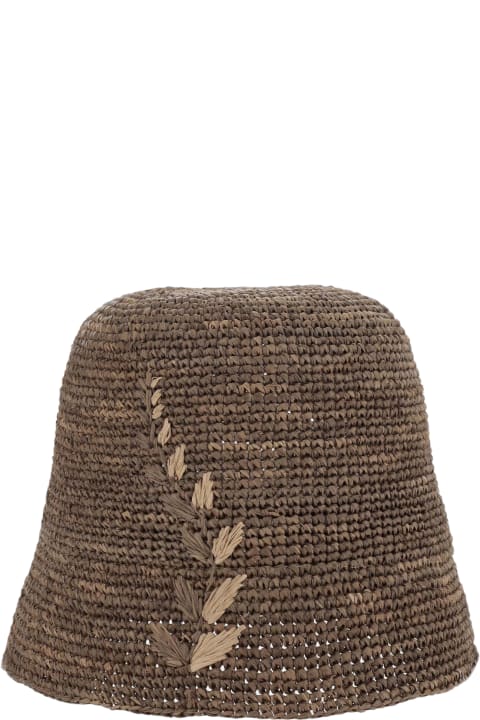 Hats for Women Ibeliv Raffia Hat With Floral Pattern