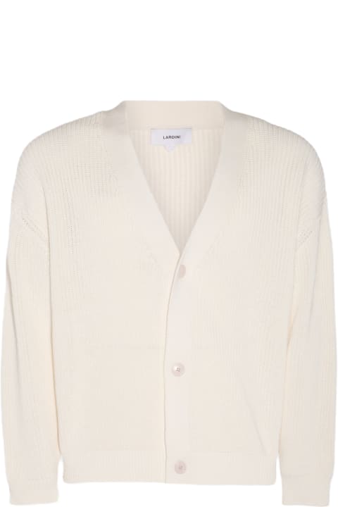 Lardini Sweaters for Men Lardini White Cotton Cardigan