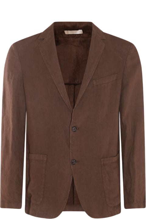 Altea Clothing for Men Altea Brown Linen Blazer