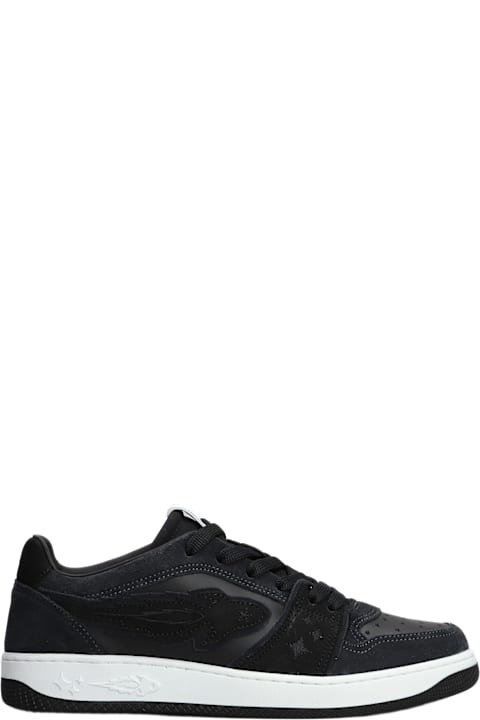 Enterprise Japan for Men Enterprise Japan Egg Rocket Sneakers In Black Suede And Leather