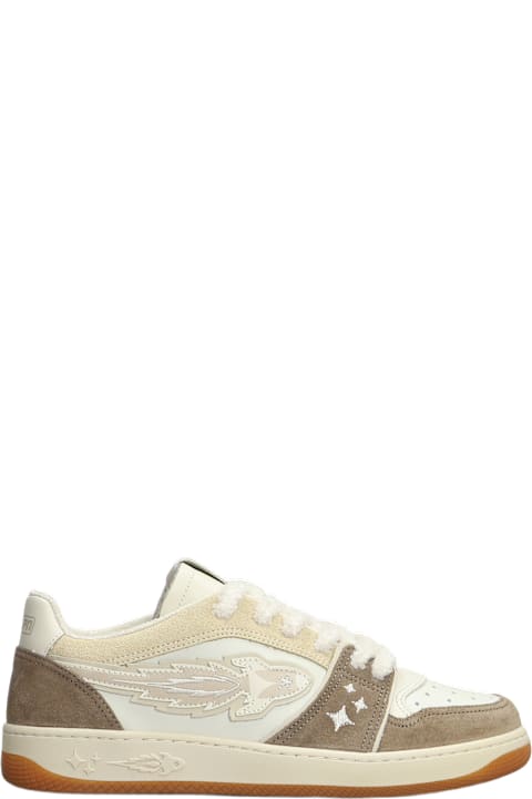 Enterprise Japan for Men Enterprise Japan Egg Rocket Sneakers In Beige Suede And Leather