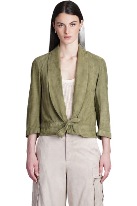 Salvatore Santoro Coats & Jackets for Women Salvatore Santoro Leather Jacket In Green Suede