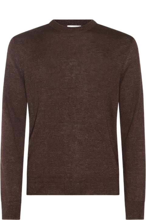 Altea Sweaters for Men Altea Brown Linen-wool Blend Jumper