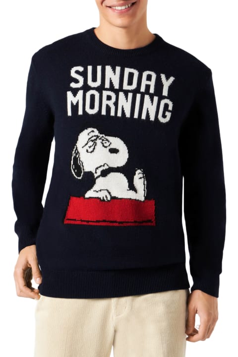 MC2 Saint Barth for Men MC2 Saint Barth Man Sweater With Snoopy Sunday Morning Print | Snoopy - Peanuts Special Edition