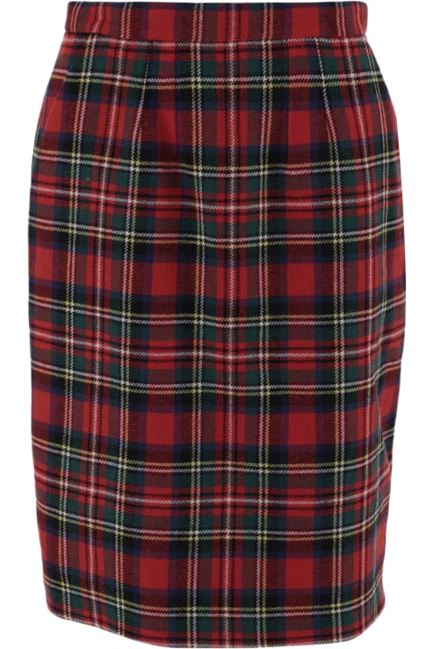 Saint Laurent Clothing for Women Saint Laurent Wool Blend Skirt With Check Pattern