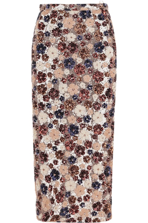 N.21 for Women N.21 Midi Skirt With Floral Sequin Embroidery