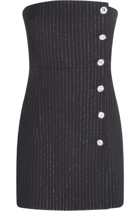 Alessandra Rich for Women Alessandra Rich Black And Silver-tone Wool Blend Dress