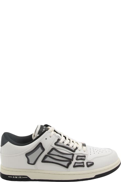Shoes for Men AMIRI White And Black Leather Skel Sneakers
