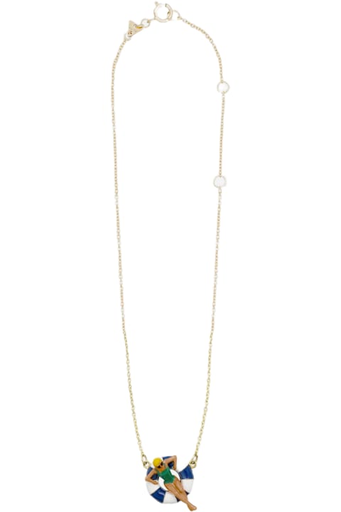 Aliita Jewelry for Women Aliita Blue And White Flotadora Necklace
