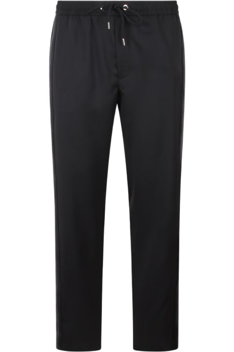 Pants for Men Moncler Black Wool Gabardine Joggers