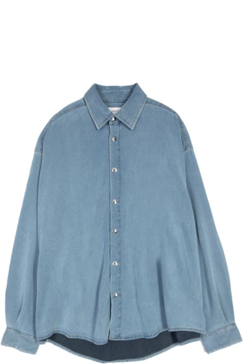 Laneus Clothing for Men Laneus Denim Shirt Man Light blue chambray denim oversize shirt - Denim Shirt