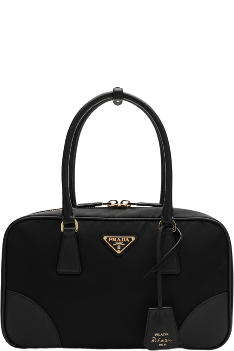 Prada Bags for Women Prada Re-edition 1978 Re-nylon And Saffiano Medium Black Top Case