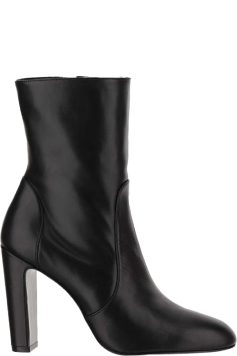 100mm Leather Vida Ankle Boots