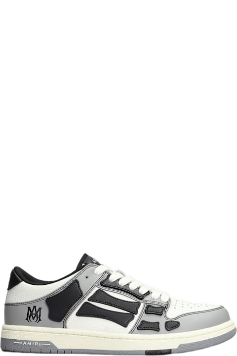 AMIRI for Men AMIRI Varsity Skel Top Low Sneakers In Grey Leather